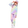 Arshiner Girl's 2 Piece Tie-dye Pullover Hooded Sweatshirt Set Sweatsuits