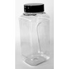 6 Pack 32oz Plastic PET Spice Jars with Black Dual