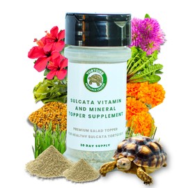Tortoise Resource Center Sulcata Tortoise Calcium Powder - Herpetologist Formulated Calcium Powder for Reptiles with High Fiber - 30 Day Shaker Bottle Supply for Tortoise Lovers!