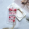 24Pcs Red Press on Nails Short Square Nails French Tip