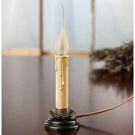 Group of 2 Primitive Flicker Bulb Electric Welcome Candle Lamps for Primitive and Holiday Displays by Factory Direct Craft (5" H)