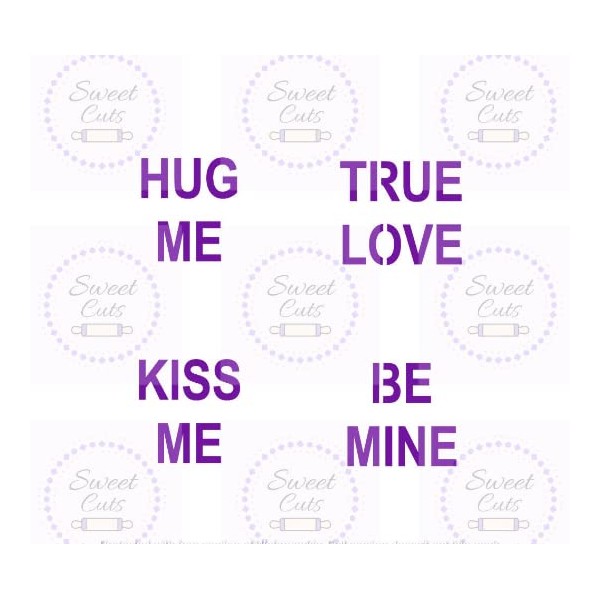Set of 2 Conversation Hearts Stencils - Valentine's Day Stencils
