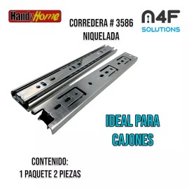 Handyhome Corredera Handy Home  25cm X 3.5cm 1 Paquete 2 Pzas #3586