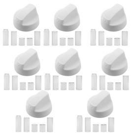 Cooker Oven Hob White Control Knob + 5 Adaptors For Indesit (Pack of 8)