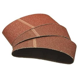 wolfcraft 3 Gewebe-Schleifbänder 100x560 mm I 1938000 I Körnung 120 I für Holz und Metall, Farbe und Lack I für Bandschleifer I Korund