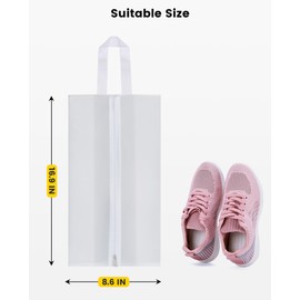 Vorspack Shoe Bags for Travel - 4 Pack Small Transparent Shoe Organizer with Handle Dustproof Shoe Bag Reusable Shoe Storage Bags for Men & Women