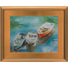 Creative Mark Plein Air Wooden Picture Frame - 6X8 Gold - Professional Single Frame for Art Panels, Stretched Canvas, Pictures and More, glass and backing not included