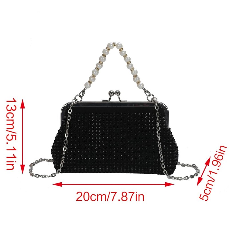 TQUXNGA Crossbody Bag, Purse, Handbag, Purse with Detachable Chain, Pearl