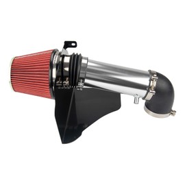 KAX 4 inch Cold Air Intake System Kit & Heat Shield Replacement for Chrysler 300 2006-2010, Dodge Challenger 2009-2010, Charger 2006-2008, Magnum 2007-2008 5.7L/6.1L V8, High Performance, RED