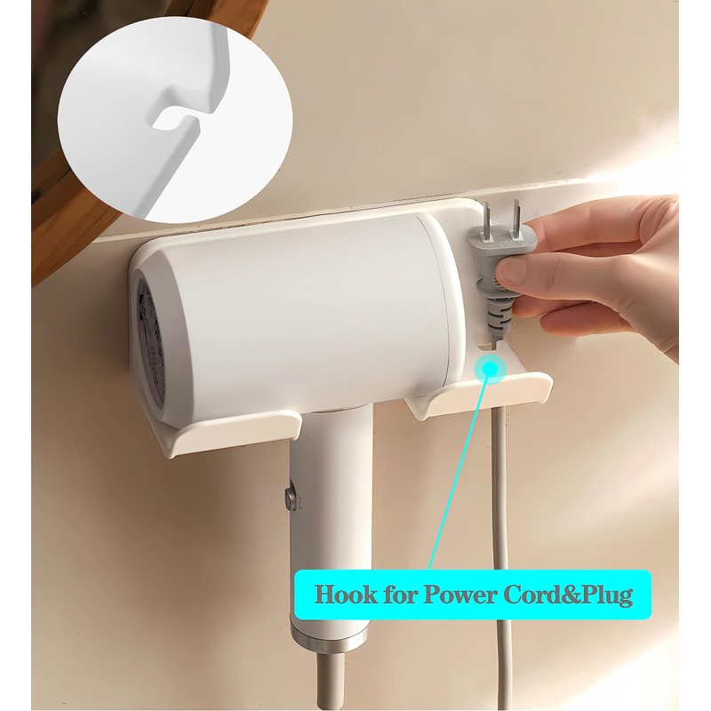 SUPTEC Universal Hair Dryer Holder, Blow Dryer Hanger Wall Mount