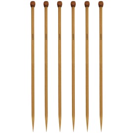 6Pcs 5.5mm Wooden Knitting Needle Straight Single Pointed US Size 9 for DIY Yarn Craft Set,Socks,Sweater, Nice Gift for Women Adults Kids Children Beginners