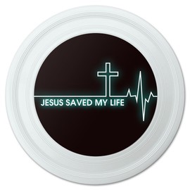 GRAPHICS & MORE Jesus Saved My Life EKG Heart Rate Pulse Religious Christian Novelty 9" Flying Disc