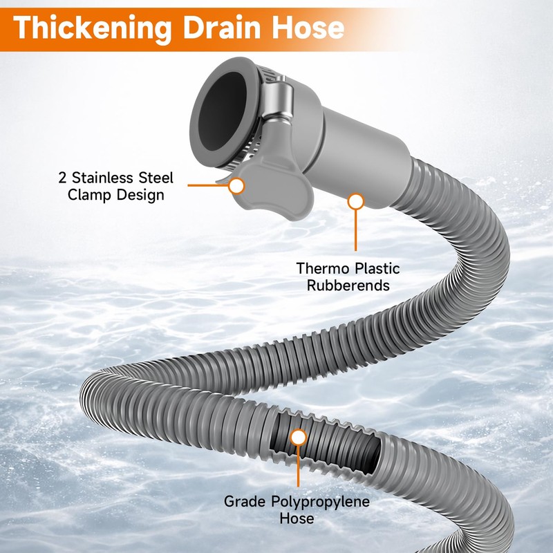 AIYOYOLIFE 79.9 in Dishwasher Drain Hose Extension with 2 Clamps
