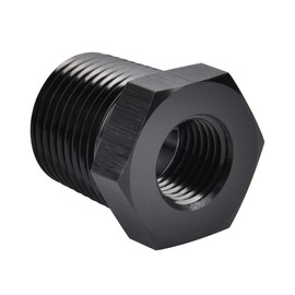EVIL ENERGY 1/2" NPT Male to 1/4" NPT Female Reducer Bushing Fitting Adapter Hex Aluminum Black