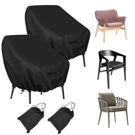 MOZMY Set of 2 Chair Covers, Patio Chair Covers, Garden Chair Cover, Waterproof, 89 x 97 x 74 cm, Oxford Fabric, Protective Cover for Garden Chairs