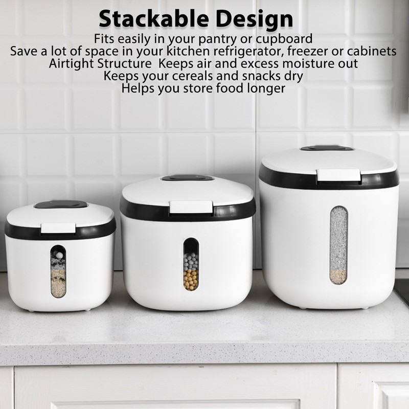 Rice Container Bug Proof Odorless Airtight Rice Box with Clear