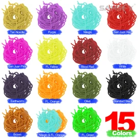 SAMSFX Fishing Fly Tying Materials Squirmy Wormy Soft Worm Lures Flie Making Assorted Colours (Olive Green)
