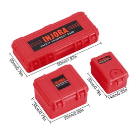INJORA RC Decoration Simulation Scales Mini Storage Box Equipment Case Decoration Accessories for 1/18 1/24 RC Crawler Car Axial SCX24 Series FCX24, Red