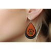 Leopard Orange and Black Paw Print Earrings - Game Day