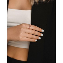 ITS4YEO Solid 925 Sterling Silver Letter Ring Open Adjustable 14k Rose Gold Plated Dainty Cute Initial Rings Valentine Anniversary Birthday Jewelry Gifts for Women(D)