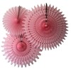 Set of 3 Honeycomb Tissue Fans, Pink (13-21 Inch)