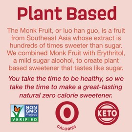 Splenda Monk Fruit Zero Calorie Plant Based Granulated Sweetener, 3 Pound Resealable Bag