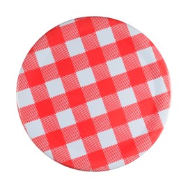 Sunshine Mason Co, One Piece Mason Jar Lids 6 Pieces, Red Gingham