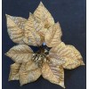 Large Vintage Christmas Gold Glitter Poinsettia Ornaments 8” X 8”