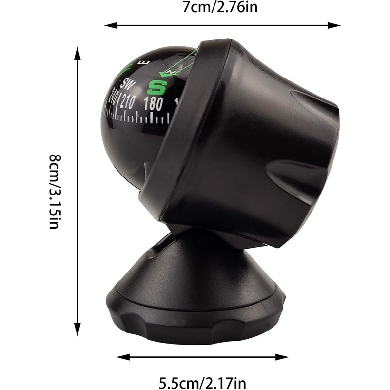 Car Compass, Bullet Compass, Boat Compass, Dashboard, Digital Navigation, Adjustable