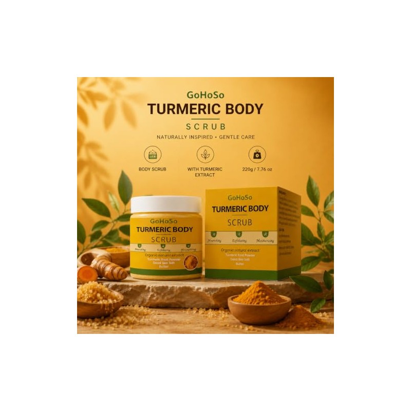 Turmeric Body Scrub with Dead Sea Salt and Butter, 7.76