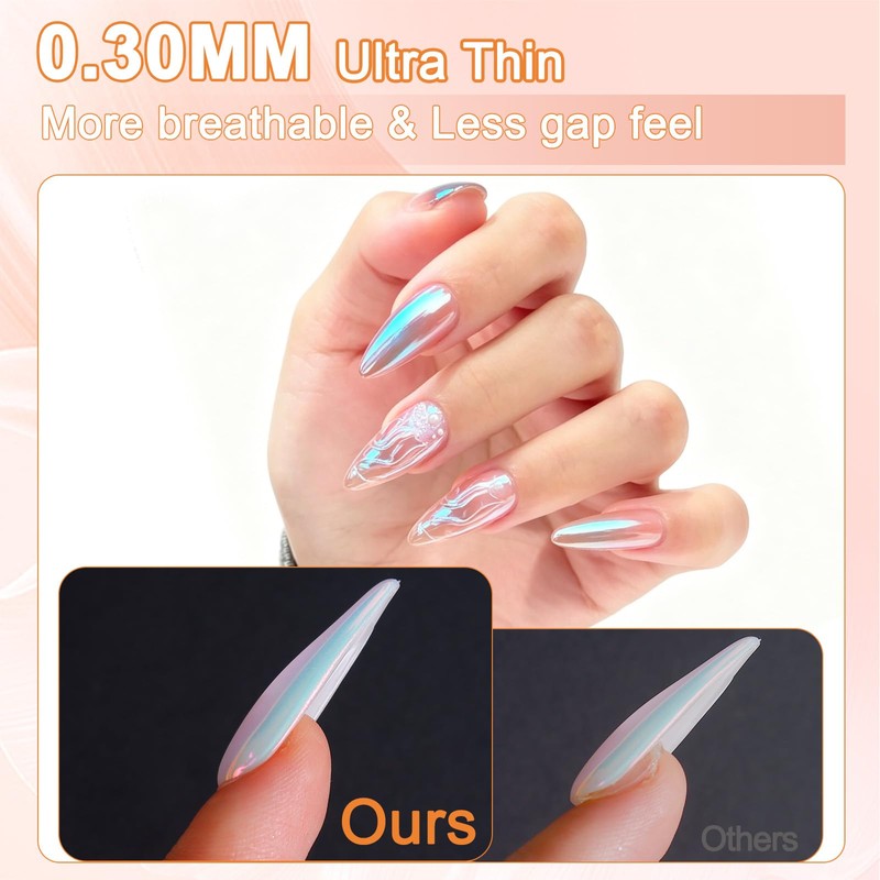 FNNZ 15 Sizes Nail Adhesive Tabs, 300Pcs 0.3MM Pro Max