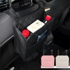 JNNJ Leather Car Bin, Hanging Car Bin with Foldable and