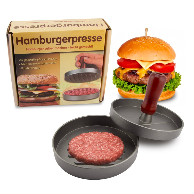 MaxxGoods Burger Press Set Made of Cast Aluminium Diameter 12