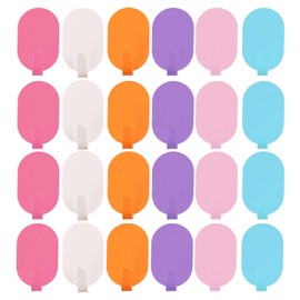 CAIJ Pack of 24 Colourful Wall Hooks, Bunte Kinderklebehaken, Selbstklebende Kleiderhaken für Schlafzimmer, Bad und Küche (6 Farben)