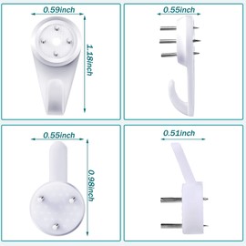 50 Pieces Plastic Hardwall Hanger Hooks, Non-Mark Hook, Concrete Hanging Hooks Non-Trace Hanging Kit, Invisible Nail Wall Hooks for Hardware Concrete Walls Picture Frame S/M Size
