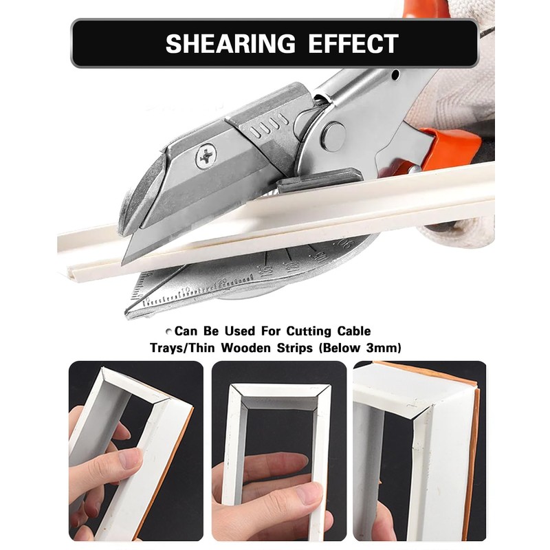 HOHXEN 45° - 135° Angle Miter Shear Cutter, Multi-Function Trunking