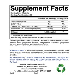 Best Naturals Chitosan 500 mg 120 Tablets (Pack of 2)