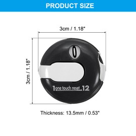 PATIKIL Golf Score Counter, Mini Golf Shot Stroke Attachment Counter Clicker Clip for Golfers Glove Bag Hat, Black White