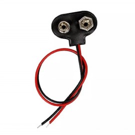 TIKA 10-Piece 9V Battery Snap Connector T-Type w/ Cable - Black, for Electronics LW