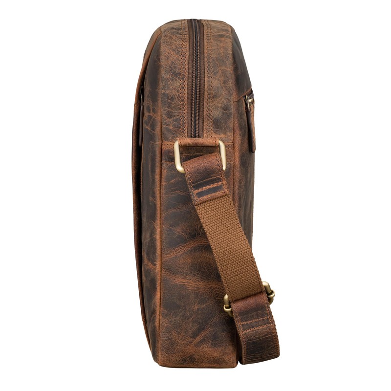 STILORD 'Sergio' Leather Men's Shoulder Bag Medium Large Bag Tablet