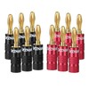 Banana Plugs with Dual Set Screws,Black and Red Aluminum Shell,6