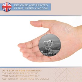 Destination Vinyl ltd Magnet for Refrigerator, Fridge BW - Cute Beautiful Mountain Goat for Office, Cabinet and Whiteboard, Magnetic Stickers, 35377