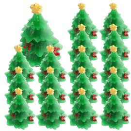 BESPORTBLE Christmas Miniature Resin Mini Christmas Tree Figure Statue Decorative Figures Micro Landscape Ornament Christmas Party Table Decoration Children Party Bag Gifts Pack of 30 Random Style
