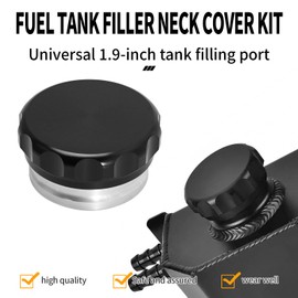EATAKWARD Weld On Filler Neck Oil Fuel Water Tank Reservoir, Oil Fuel Tank Cap, Aluminum Fuel Water Tank Filler Neck Kit Universal for Car (Black)