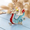 Dragon Rhinestone Keyring, Gold Sparkling Charm Keyring, blue
