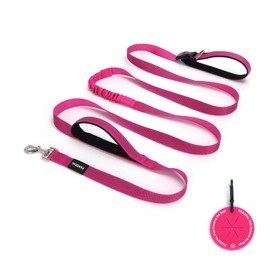 PAWZPAL 6-8FT Hands Free Dog Leash - Adjustable Waist & Crossbody Belt, Tangle-Free, Reflective Urban Leash for City Walks, Jogging & Daily Use (Hot Pink)