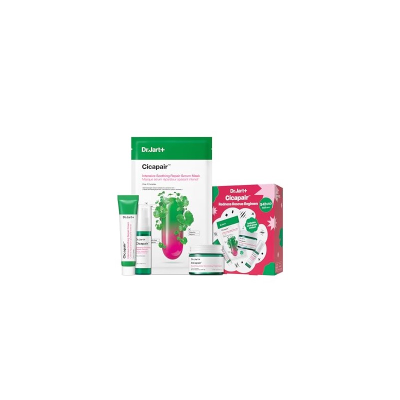 Dr.Jart+ Cicapair Redness Rescue Regimen Korean Skin Care Set with