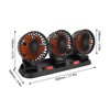 Three Head Car Fan 2 Speed Adjustable 360 Degree Rotation
