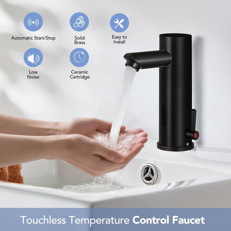Automatic Sensor Touchless Bathroom Faucet Motion Activated Hands Free Single