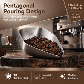 Coffee Bean Dosing Cup Stainless Steel Espresso Measuring Tray for Coffee Beans Barista Brewing Tools Cafe and Home Use Weight Transfer Cup
